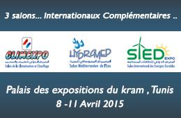3 salons = une manifestation: CLIMEXPO, HYDROMED et SIED du 8 au 11 Avril 2015, au Parc des Expositions du Kram,